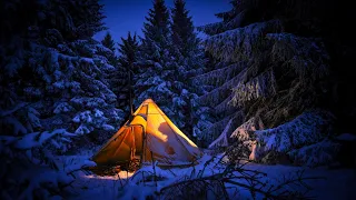 Hot Camp in Snowstorm [ Winter Camping I ASMR ]