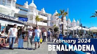 Benalmadena Sunshine Walk Costa del Sol Malaga Spain February 2024 [4K]