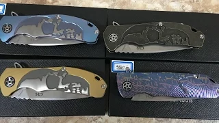 CH 3504 bronze anodized skull framelock flipper knife from China titanium scales and S35VN blade