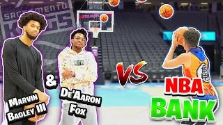 Funny NBA BANK Basketball vs. De'Aaron Fox & Marvin Bagley III