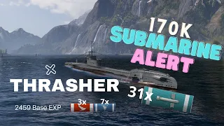 Submarine Adventures: Thrasher - Captain Build- Gameplay #worldofwarships #wows  #thrasher #gameplay