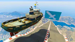 MEGA RAMPA 800.000% IMPOSIBLE! BARCO VOLADOR!! - GTA V ONLINE