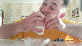 MUKBANG ASMR | Обжор Огромная Домашняя ШАУРМА | Glutton of a huge shawarmi