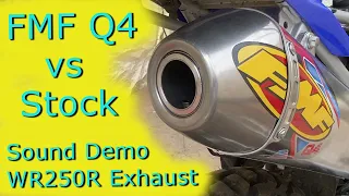 FMF Q4 vs Stock Exhaust Sound Demo WR250R