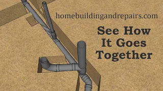 Building Foundation Plumbing Drain Pipe Layout And Assembly For Small House - Part Two