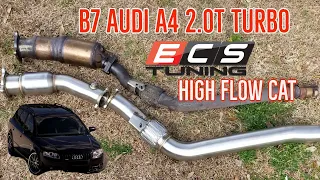 B7 AUDI A4 2.0T ECS Tuning High Flow Cat Install [How To]
