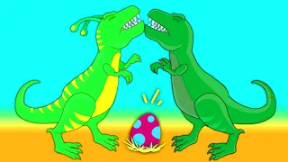 Groovy The Martian transforms into a t-rex dinosaur to save a baby dinosaur egg that is in danger!