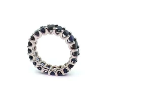 Alberthern Blue Sapphire White Gold Eternity Ring in 360