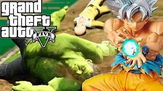 GOKU HUMILLA A SAITAMA Y HULK | BATALLAS EN GTA 5 MODS