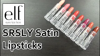 elf SRSLY SATIN LIPSTICKS: Lip Swatches & Review