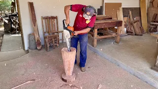 Caipira Ensinando na Pratica Como Fazer um Lindo Pilão/Wooden Pestle in Practice