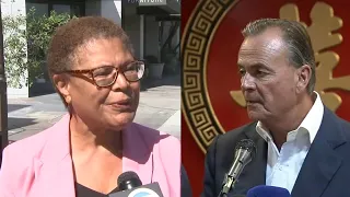 LA mayoral candidates Karen Bass, Rick Caruso make final campaign push