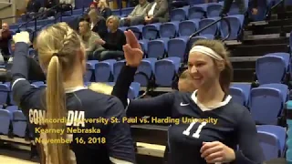 2018 Concordia-St. Paul volleyball, NCAA region semifinals vs HU, 11-16-18