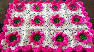 Wow!! New flower tablemat/crochet new and beautiful tablemat/blanket/thalposh#Wowcreation