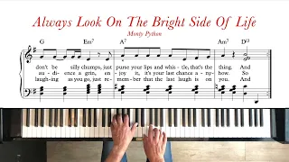 Always Look On The Bright Side Of Life-Monty Python. Piano tutorial+sheet music. Early Intermediate.