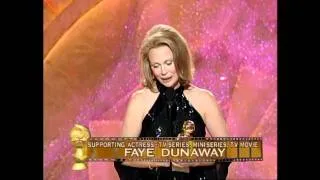 Faye Dunaway Wins Best Support Actress TV Series - Golden Globes 1999