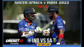 LIVE STREAMED Cricket 22 | Proteas vs India Part 2 - 1st BetWay ODI 2022 | Boland Park | 1080p60fps