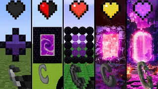 nether portals with different hearts in Minecraft