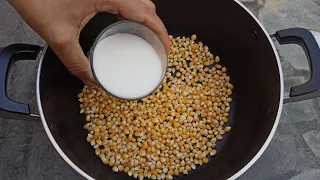 If You Have 1 Glass Of Corn And Milk! Try This Recipe, Incredibly Good! Caramel Popcorn.