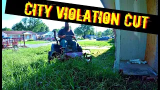 HOW TO CUT AN EVERY 2 WEEK LAWN - MOWING OVERGROWN LAWN - Abatement property - Satisfying Lawn care