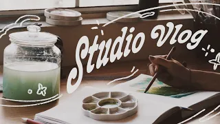 STUDIO VLOG | painting, my favorite art supplies, + unboxing!