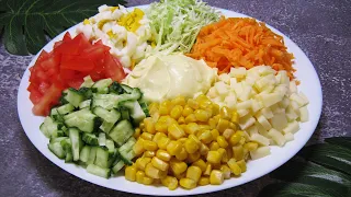 Delicious salad with interesting serving | Excellent summer salad “Goat in the Vegetable Garden”