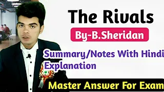 The Rivals summary In Hindi By Brinsley || English Honours || Literature (raj english)