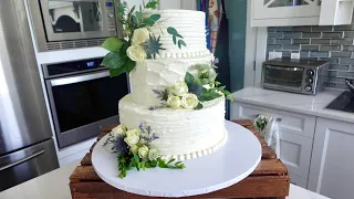 This was THE MOST Requested Wedding Cake Design at My Bakery | Textured Buttercream Cake Class in 4K