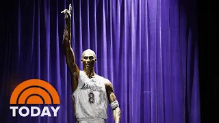 LA Lakers unveil a nearly 20-foot-tall statue of Kobe Bryant