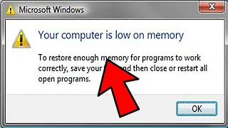 Your Computer Is Low On Memory Windows 7/8/10 : Solved  - Two Options