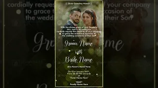 Modern Wedding invitation Video GIF || Short Video Reel 30 Secs || SDG01