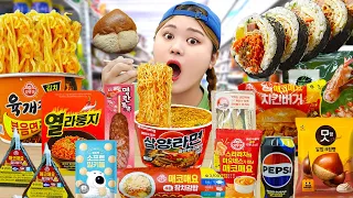 Korean Convenience Store Food Mukbang🍙 매코매요 열라룽지 편의점 신상 음식 먹방! CVS EATING SHOW | HIU 하이유