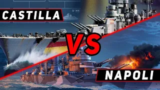 12.8 КРЕЙСЕР CASTILLA VS NAPOLI! ЧТО ОКАЖЕТСЯ СИЛЬНЕЕ?! МИР КОРАБЛЕЙ/WORLD OF WARSHIPS