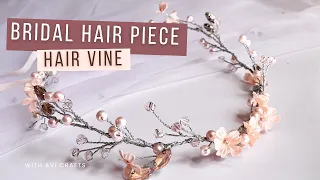 Pearl and Crystal Hair Piece , Hair Vine , How to make bridal headpiece