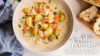 Garlic Parmesan Chicken Stew: creamy and flavorful! | The Recipe Rebel