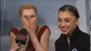 Canadian Nationals 2016 Alaine Chartrand and Gabrielle Daleman after FS