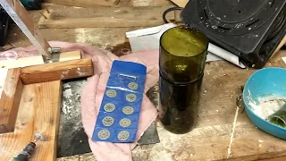 Simple and easy glass wine bottle cut with Dremel