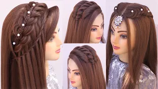 3 cute easy open hairstyles for girls l front variation l Eid hairstyles 2024 l stylish braid