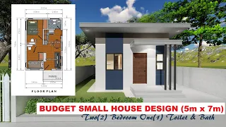 Budget Small House Design (5mx7m) Two(2) Bedroom One(1) Toilet and Bath