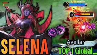 ONE COMBO!! Selena One Combo Kill Brutal DMG - Top 1 Global Selena by Avellar ~ Mobile Legends