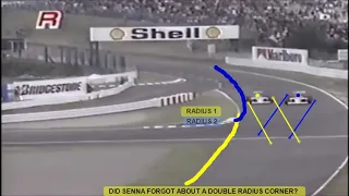 Senna CRASH Dive Bomb Gone wrong - Suzuka 1989: Senna takes out Prost - F1 - Double Radius corner