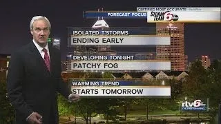 Tonight: Rain ends and patch fog forms