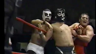 Rayo De Jalisco Jr./El Dandy/Satanico vs. Cien Caras/Mascara Año 2000/MS-1