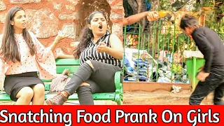 Food snatching prank On Cute Girls || Food Eating Prank || Prank in india || MindlessLaunde