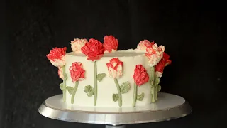 ВЕСЕННИЙ ДЕКОР ТОРТА💐 КРЕМ ДЛЯ ЦВЕТОВ  💐Cake decorating idea