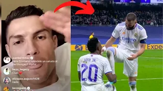 FOOTBALLERS REACT to REAL MADRID VS PSG UCL ROUND OF 16 - MADRID BEAT PSG with BENZEMA HATTRICK 😮😳!