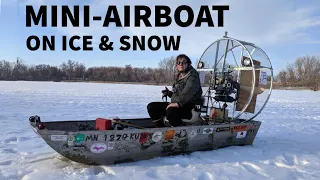 Homemade Mini Airboat on Ice and Snow