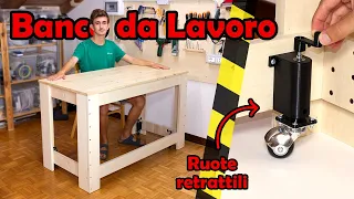 Simple DIY Workbench! (with retractable wheels)