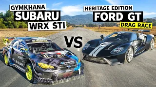 Ford GT Battles Travis Pastrana’s Subaru 862hp Gymkhana Car. Racecar vs. Supercar! // Flying Finish