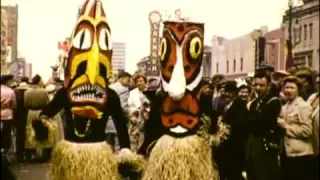 Vintage New Orleans Mardi Gras video footage from 1954